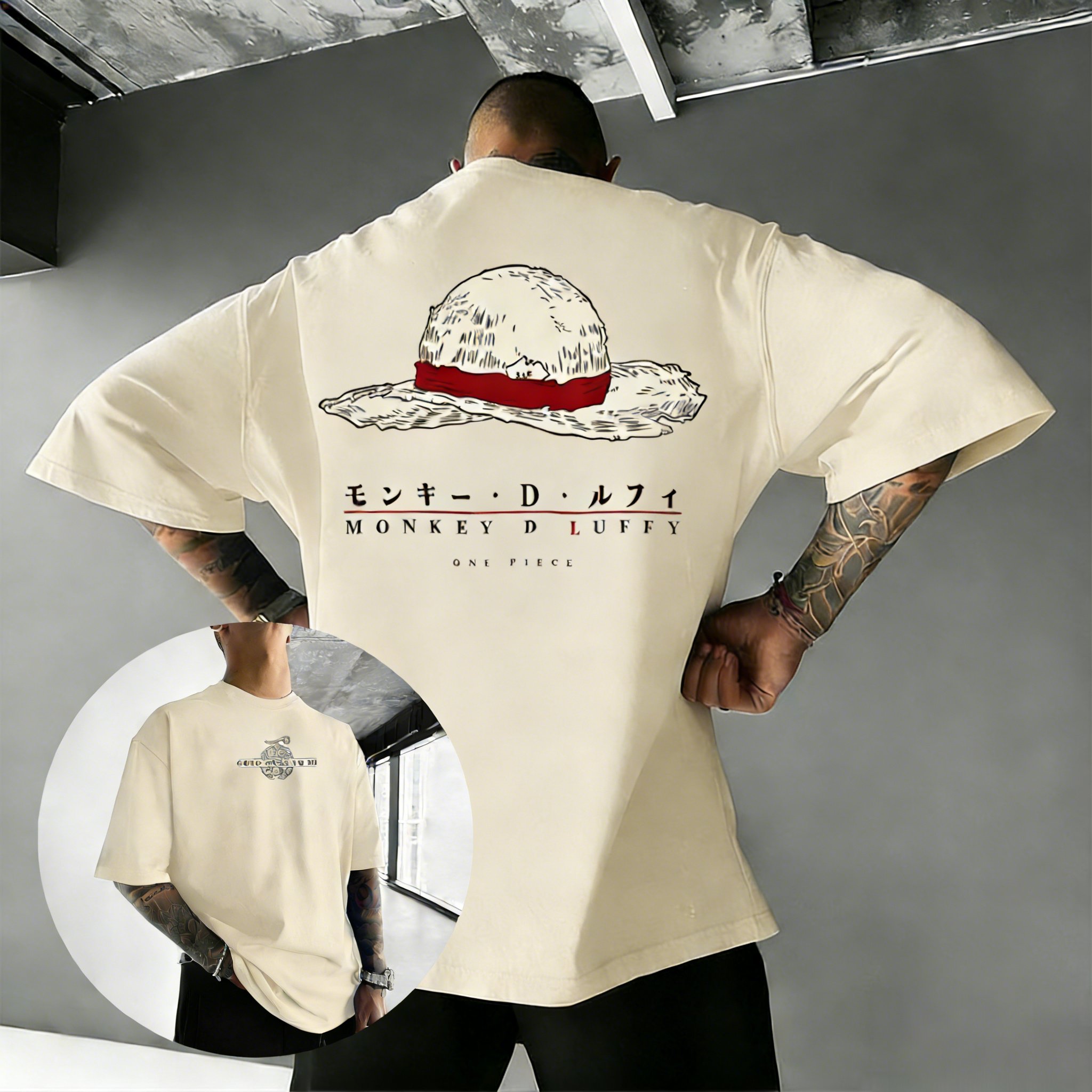 Street Fashion Hats - 원피스 애니메이션 루피 티셔츠 남녀 여름