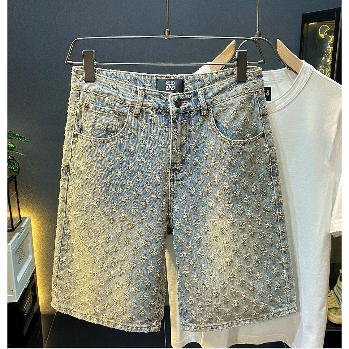 Street Fashion Jeans - 여름 하이 스트리트 데님 반바지 남성