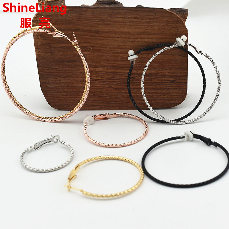 Street Fashion Earrings - 여성용 클립온 귀걸이 얇은 원형 양각