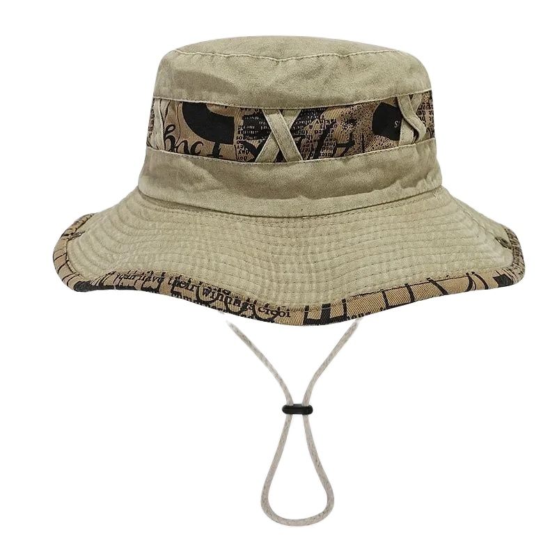 Bucket Hat Embroidered - 2024 사계절 코튼 레터 자수 패턴