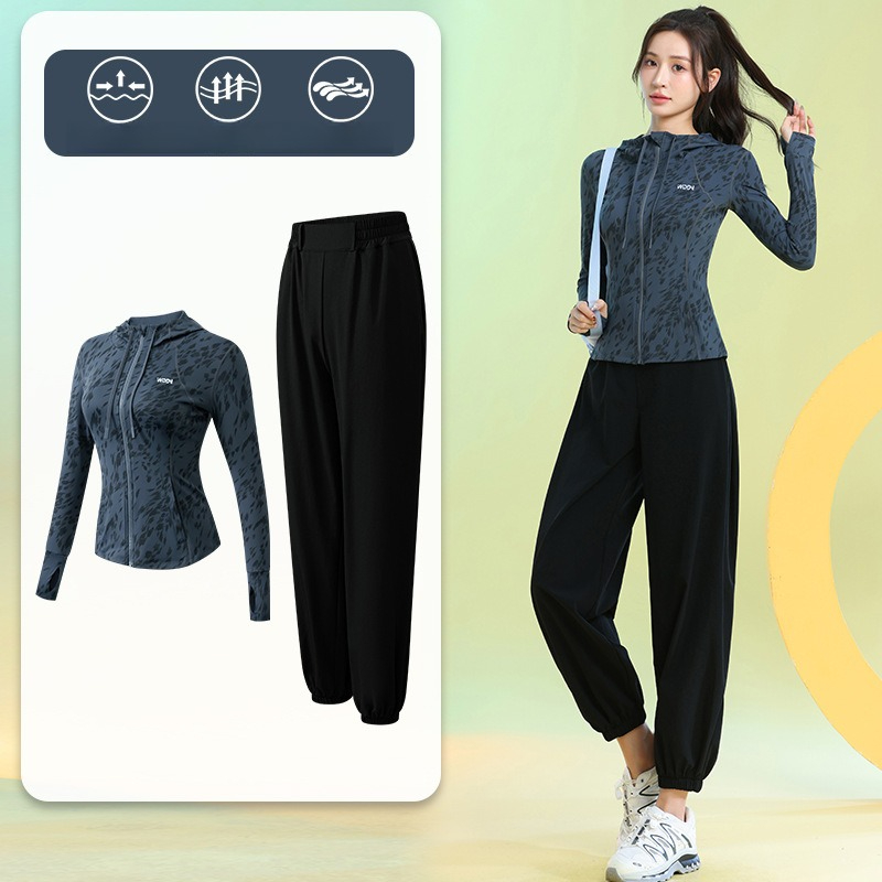 Running Pant Jogger - 여성용 러닝 슈트 긴팔 플로럴 지퍼