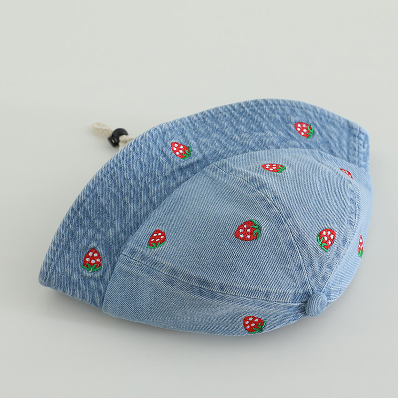 체리 자수 청바지 어부 모자 어린이용 2-6Y 버킷 모 - Bucket Hat Embroidered 리뷰 및 가격