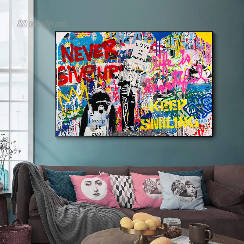 뱅크시 스트리트 월 아트 포스터 팝 그래피티 아트 캔버 - Street Fashion Poster 리뷰 및 가격