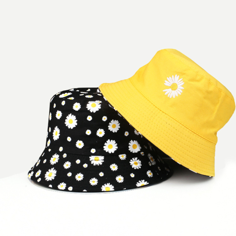 여성용 여름 데이지 양면 버킷 모자, 자수 힙합 파나마 - Bucket Hat Embroidered 리뷰 및 가격