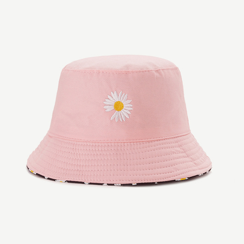 여성용 여름 데이지 양면 버킷 모자, 자수 힙합 파나마 - Bucket Hat Embroidered 리뷰 및 가격