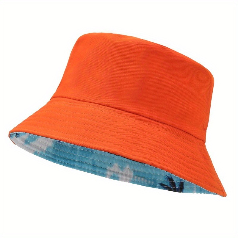 리버시블 버킷햇 남녀공용 트로피컬 야자수 프린트 피셔맨 - Bucket Hat Embroidered 리뷰 및 가격