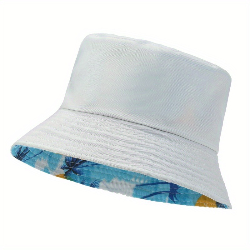 리버시블 버킷햇 남녀공용 트로피컬 야자수 프린트 피셔맨 - Bucket Hat Embroidered 리뷰 및 가격