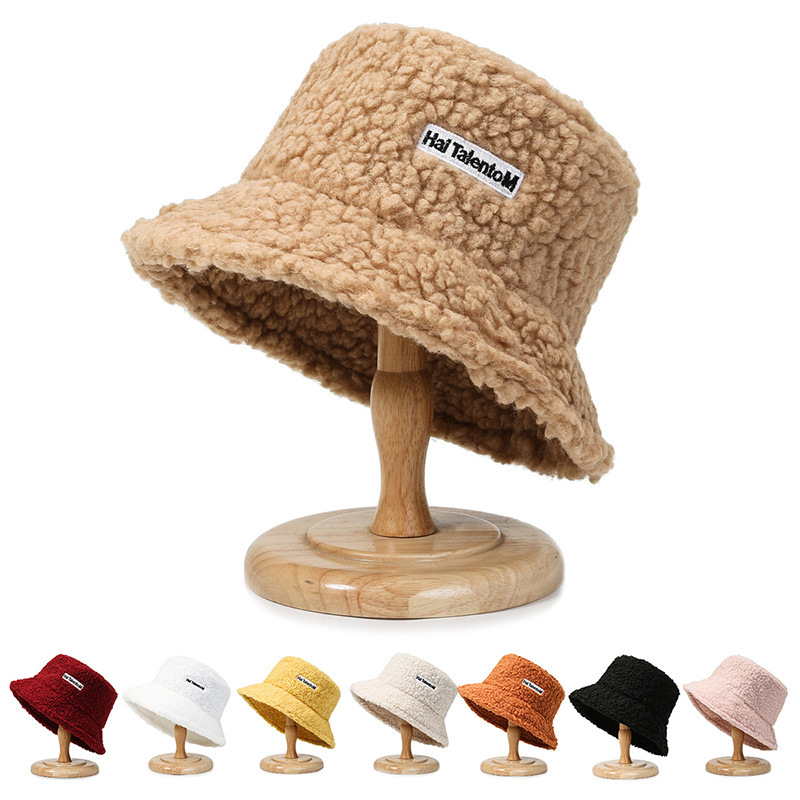 Lambswool 남여 양동이 모자 여성용 남성 겨울  - Bucket Hat Embroidered 리뷰 및 가격