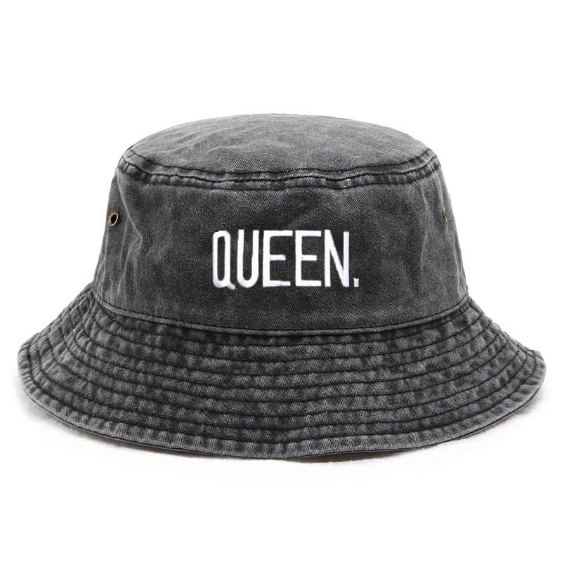 퀸 워시드 빈티지 버킷햇 커플 레터 자수 힙합 스타일  - Bucket Hat Embroidered 리뷰 및 가격
