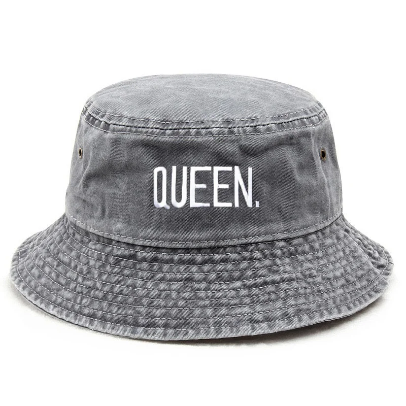 퀸 워시드 빈티지 버킷햇 커플 레터 자수 힙합 스타일  - Bucket Hat Embroidered 리뷰 및 가격