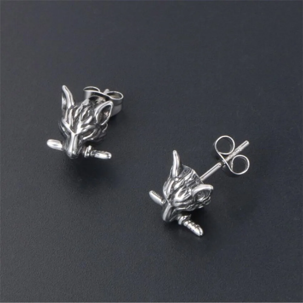 남녀공용 정교한 늑대 머리 귀걸이, 기념일 거리 파티, - Street Fashion Earrings 리뷰 및 가격