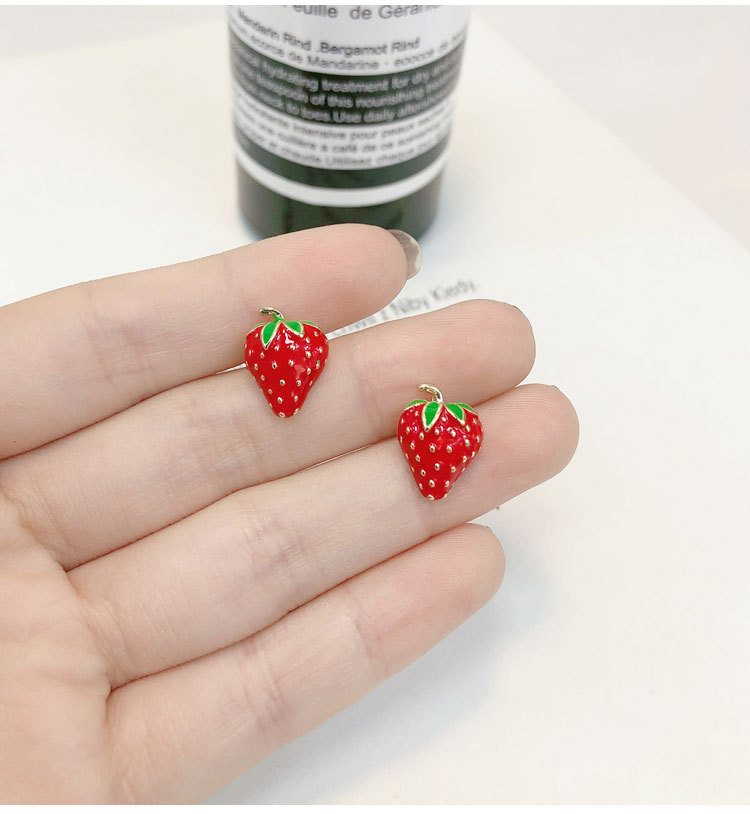 아크릴 딸기 귀걸이 패션 새로운 거리 촬영 그물 빨간색 - Street Fashion Earrings 리뷰 및 가격