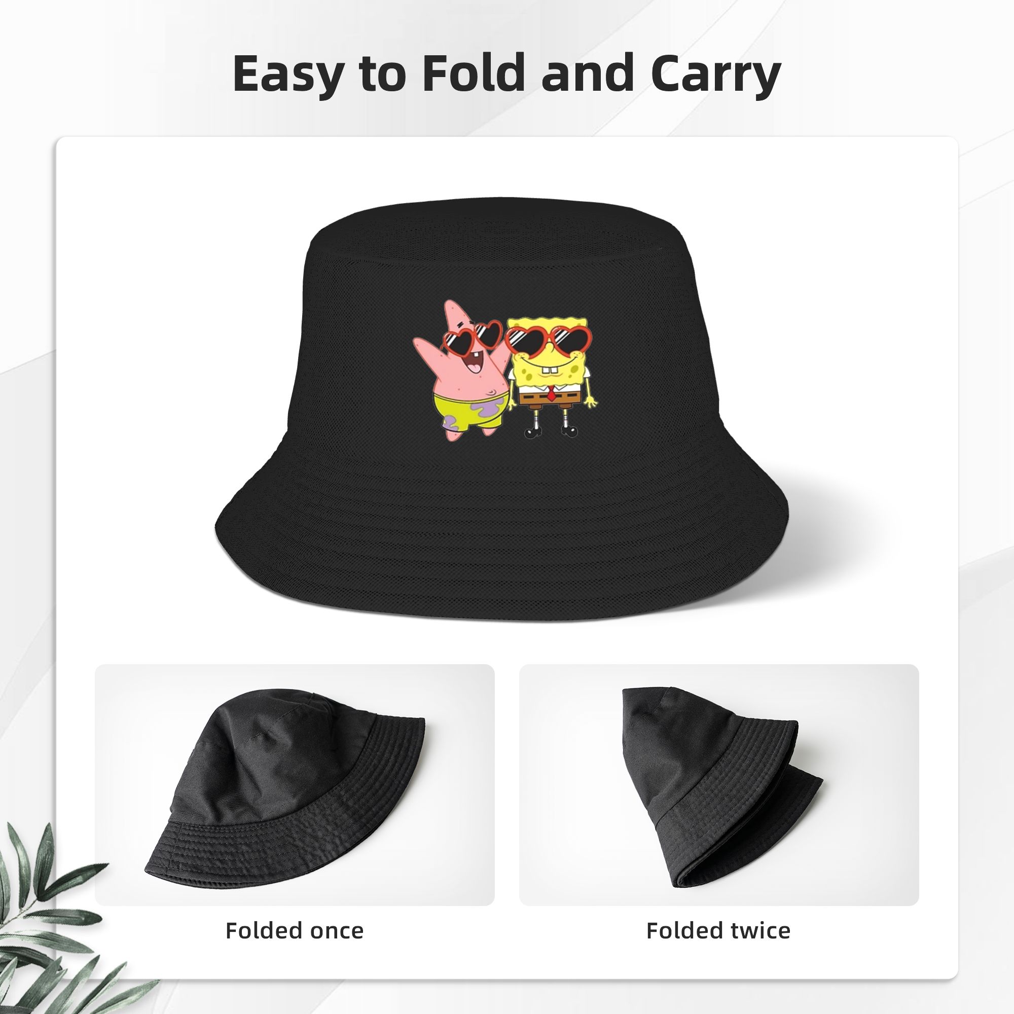 스폰지밥 버킷햇 하트 스트릿웨어 피셔맨 캡 남녀공용 재 - Bucket Hat Embroidered 리뷰 및 가격