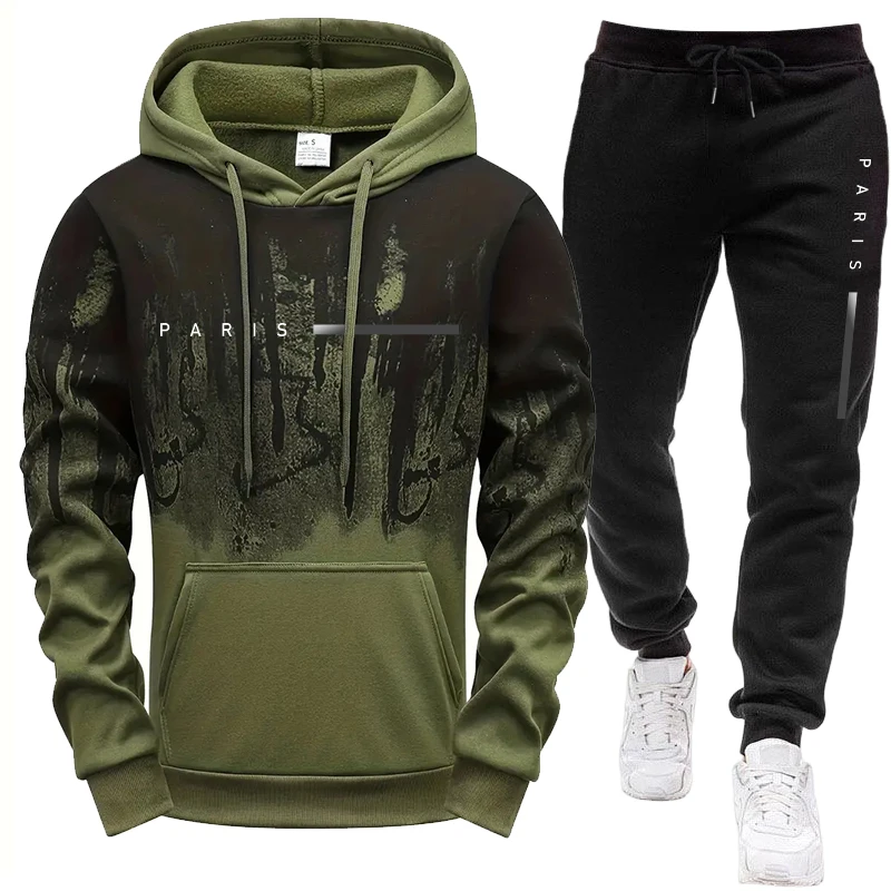 남성 세트/후드티/바지 파리 신상 캐주얼 후드 트랙수트 - Street Fashion Hoodie 리뷰 및 가격
