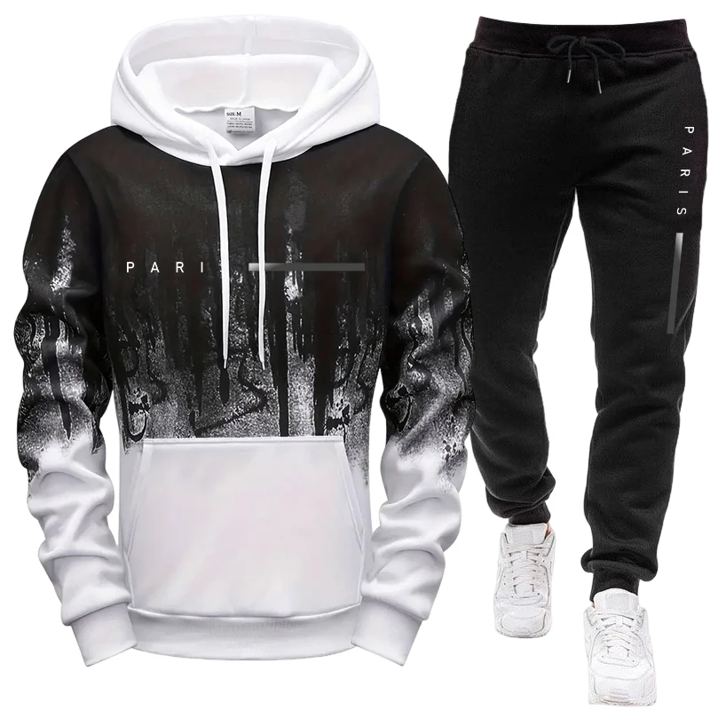 남성 세트/후드티/바지 파리 신상 캐주얼 후드 트랙수트 - Street Fashion Hoodie 리뷰 및 가격