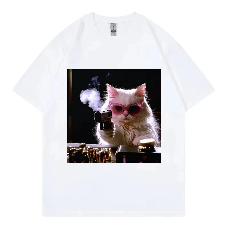 화려한 마피아 고양이, 재미있는 밈 그래픽이 들어간 티 - Street Fashion Com 리뷰 및 가격