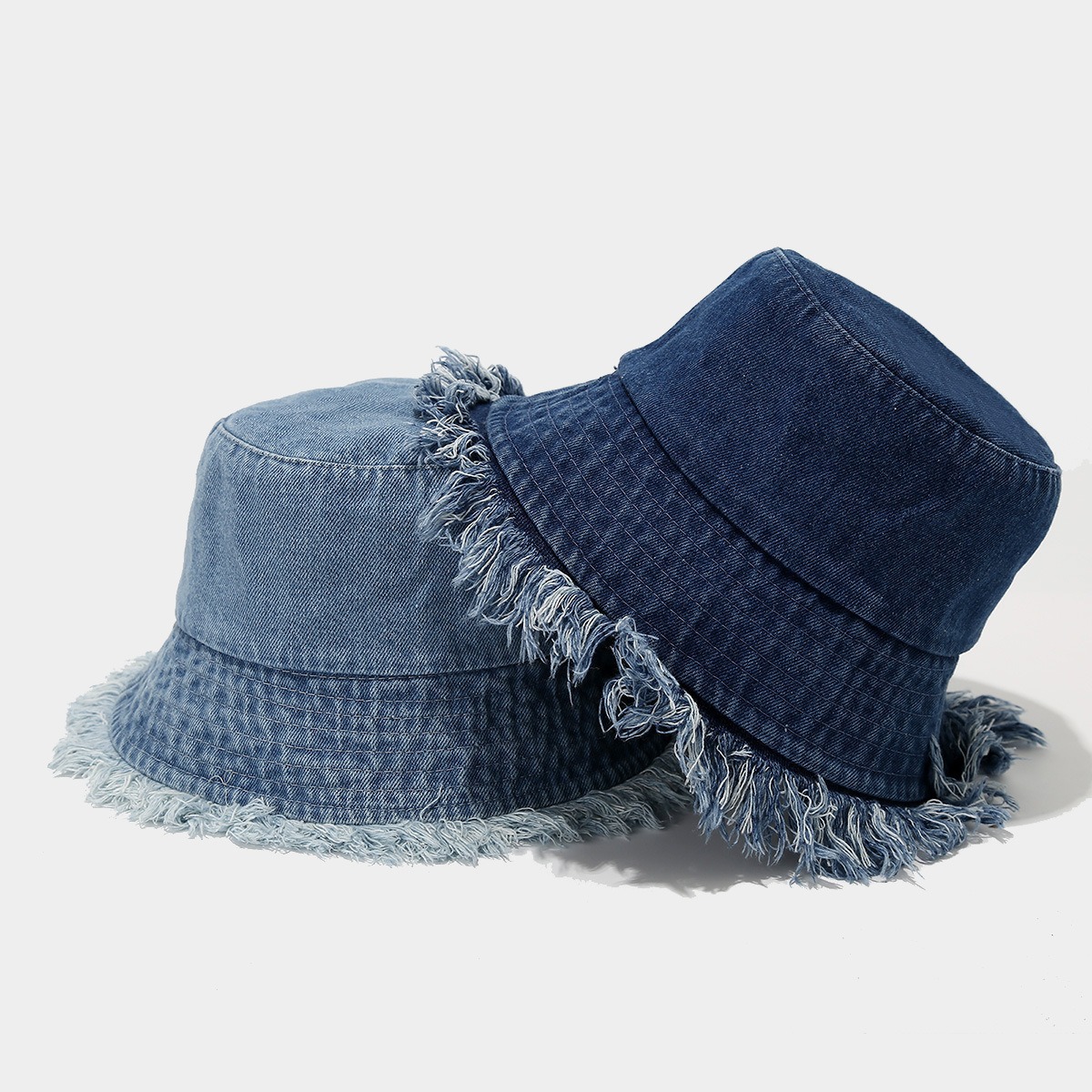 유니섹스 트렌디 가을 솔리드 태슬 엣지 워싱 데님 여름 - Bucket Hat Embroidered 리뷰 및 가격