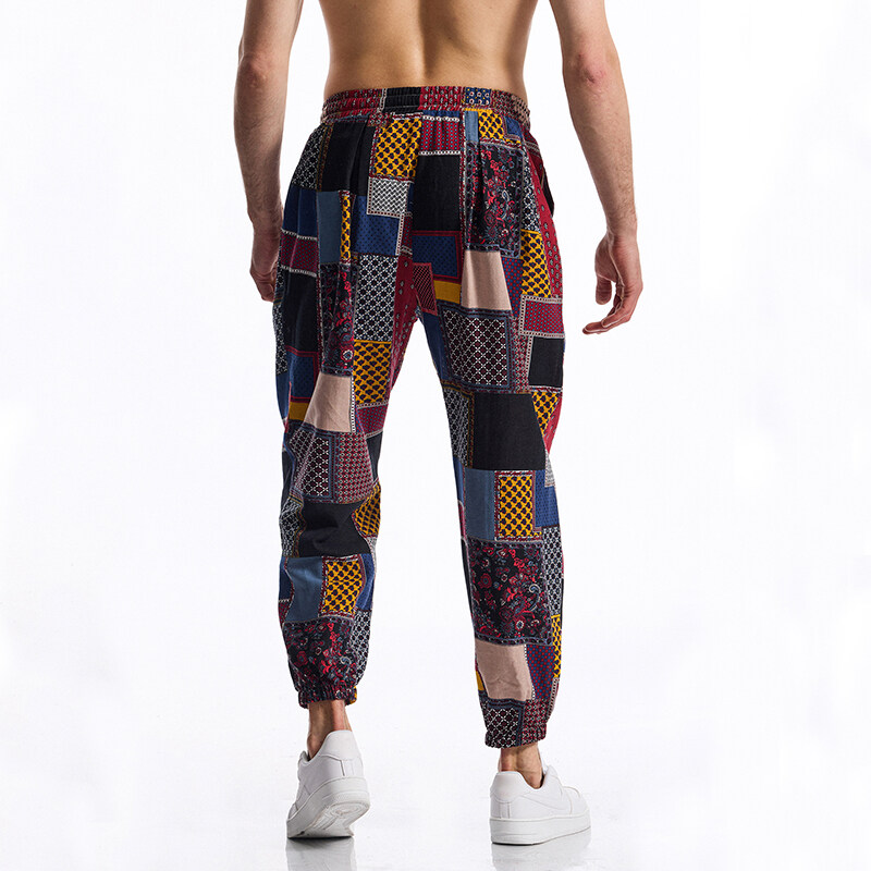 남성 Boho 부족 인쇄 리넨 바지 코튼 여름 캐주얼  - Running Pant Jogger 리뷰 및 가격