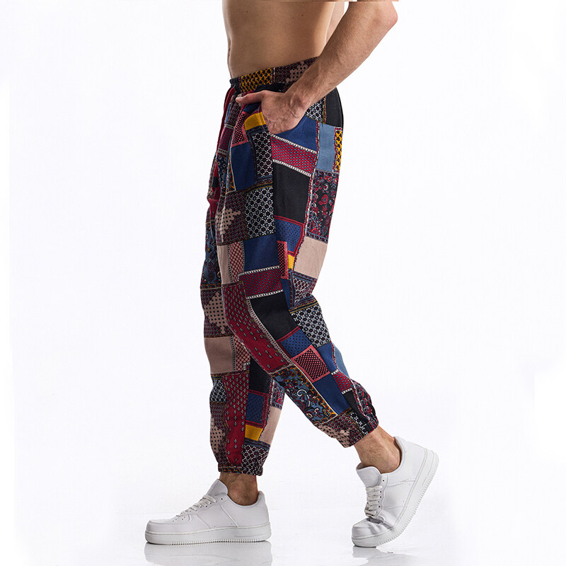 남성 Boho 부족 인쇄 리넨 바지 코튼 여름 캐주얼  - Running Pant Jogger 리뷰 및 가격
