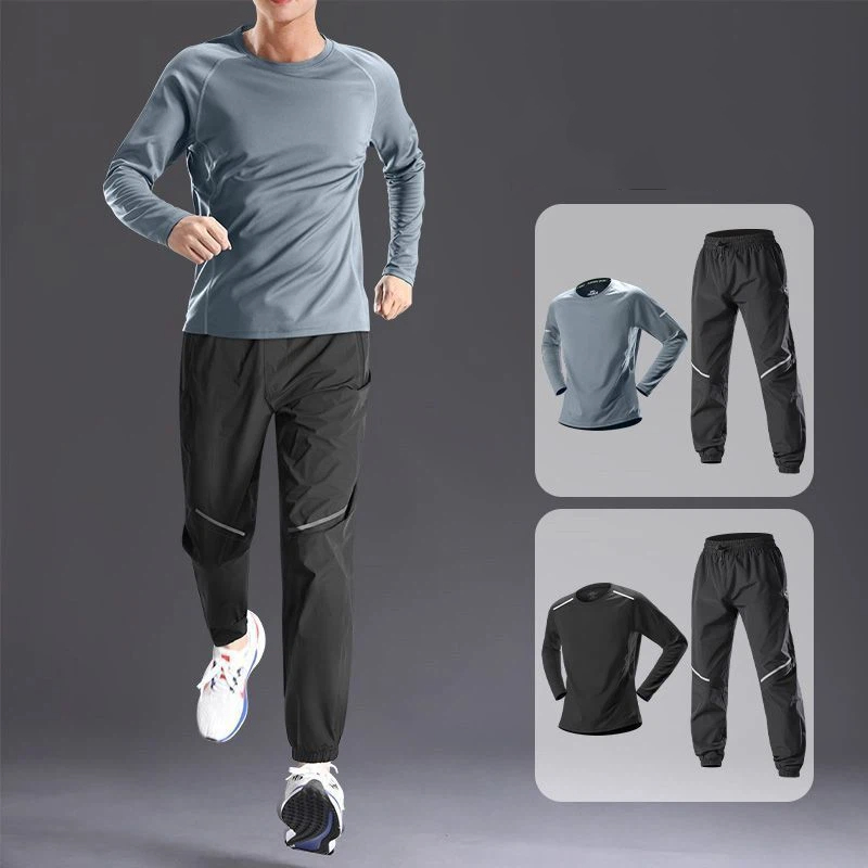 남성용 여름 아이스 실크 퀵 드라이 투피스 세트 긴팔  - Running Pant Jogger 리뷰 및 가격