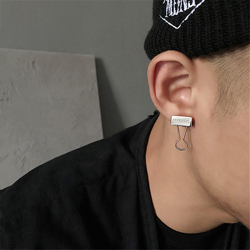HUANZHI 2022 펑크 크리에이티브 더브테일 클립 - Street Fashion Earrings 리뷰 및 가격