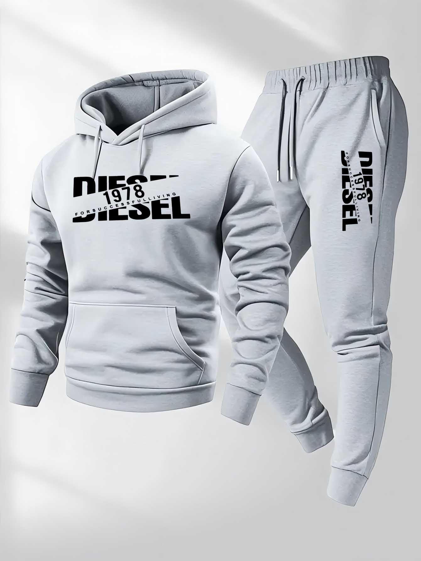 남성용 패션 프린트 트레이닝복 세트: 후드 티셔츠 +  - Street Fashion Hoodie 리뷰 및 가격