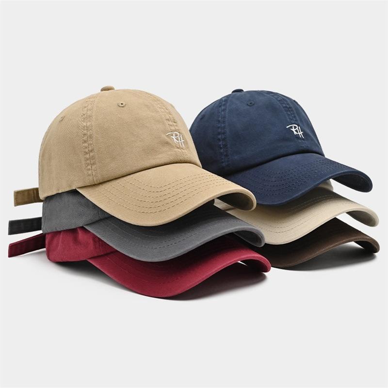 RH 레터 자수 야구 모자 조절 가능한 여름 캐주얼 모 - Street Fashion Hats 리뷰 및 가격