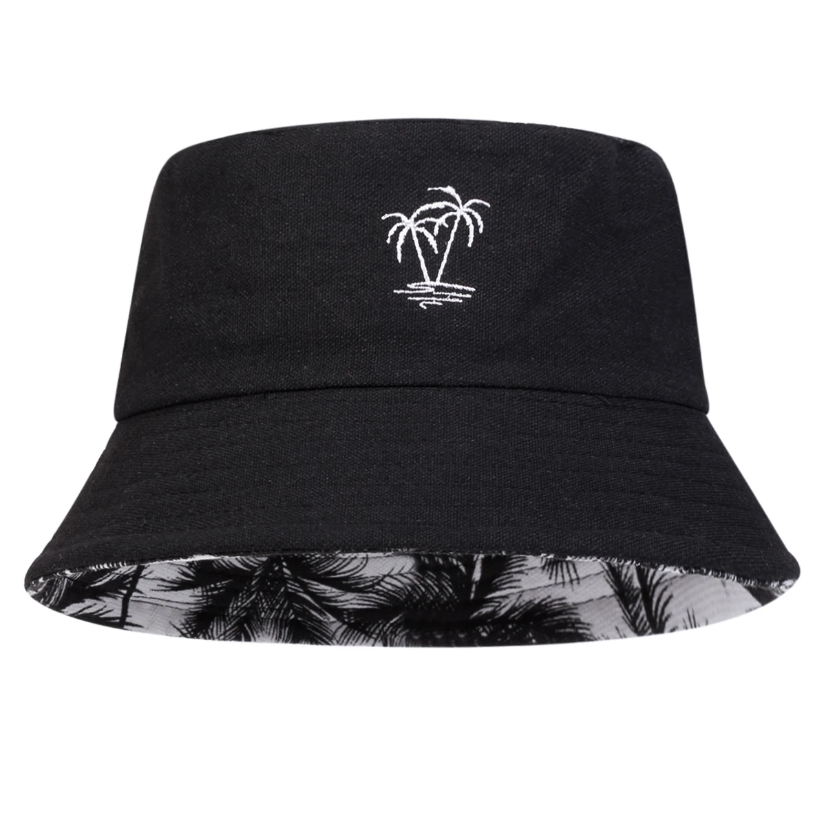 유니섹스 코코넛 나무 자수 양면 착용 버킷햇 어부 모자 - Bucket Hat Embroidered 리뷰 및 가격