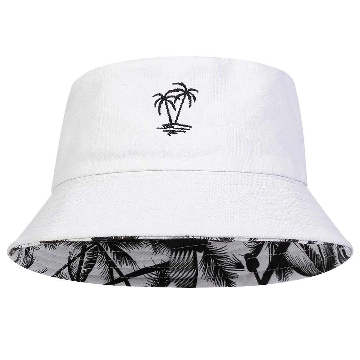 유니섹스 코코넛 나무 자수 양면 착용 버킷햇 어부 모자 - Bucket Hat Embroidered 리뷰 및 가격